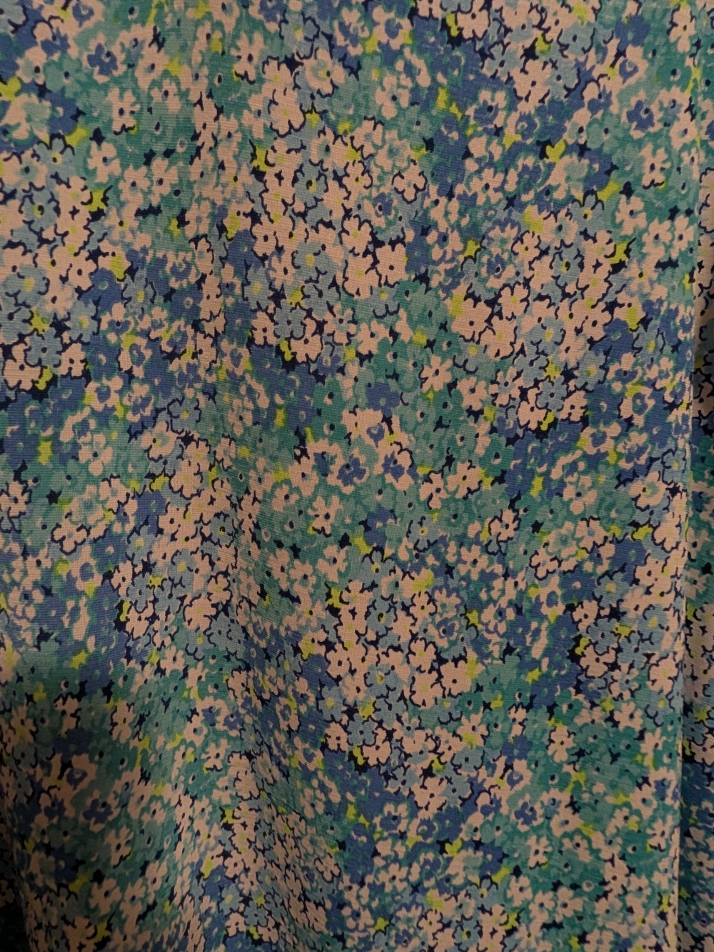 Women's Blue-Green Floral V-Neck Tunic Top - Picture 2 of 4